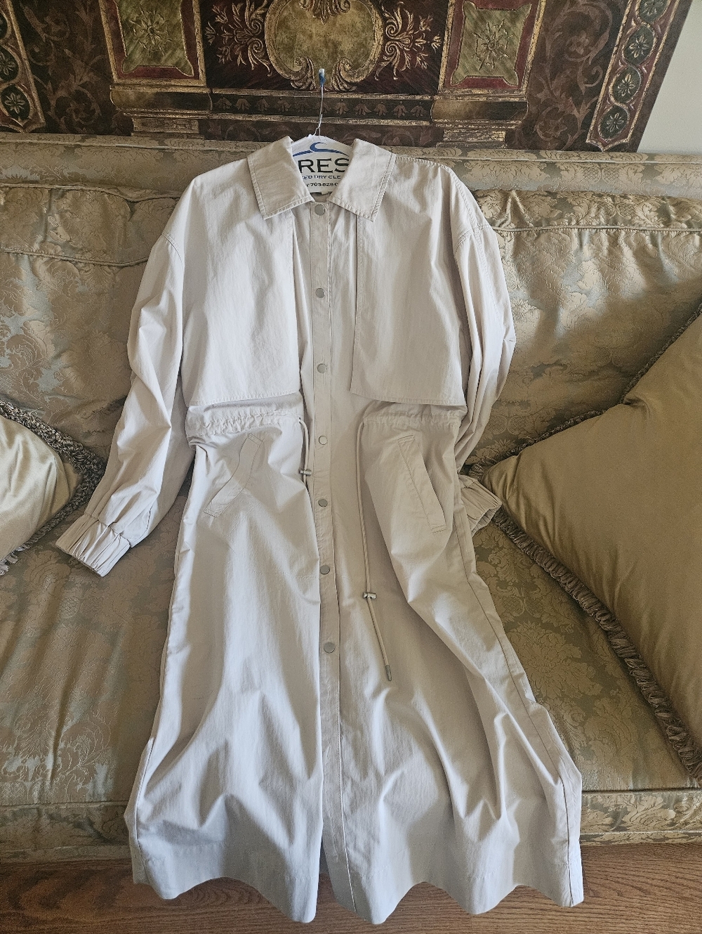 Free People Neutral Beige Longline Trench Coat - Picture 3 of 17